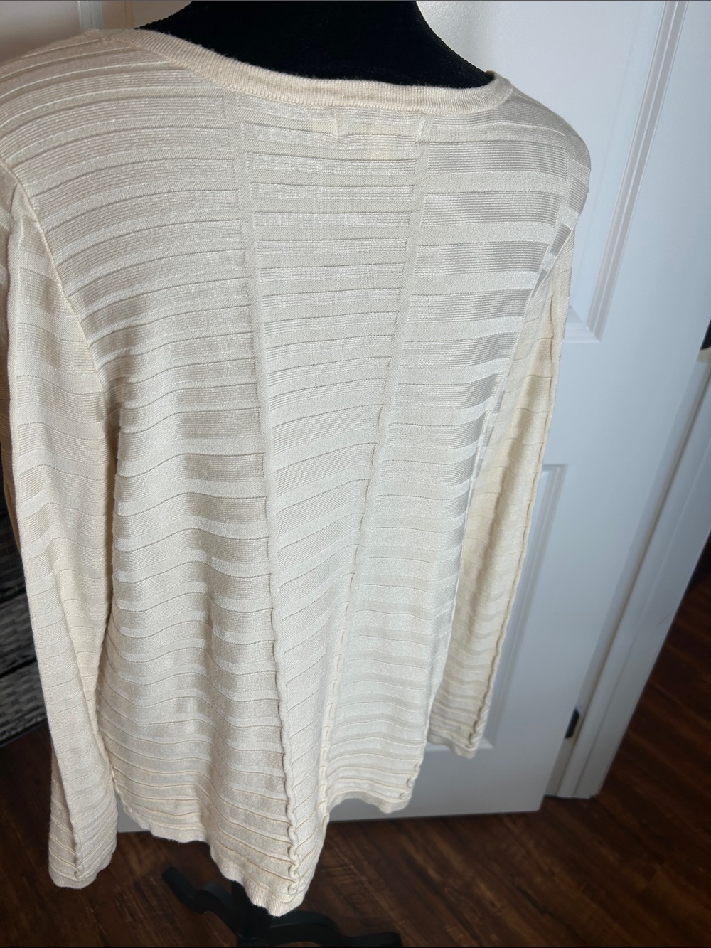 Chico's Soft Cream Ribbed Top - Picture 7 of 12